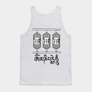 Om Mani Padme Hum Tibetan Buddhist Mantra Prayer Wheels Tank Top